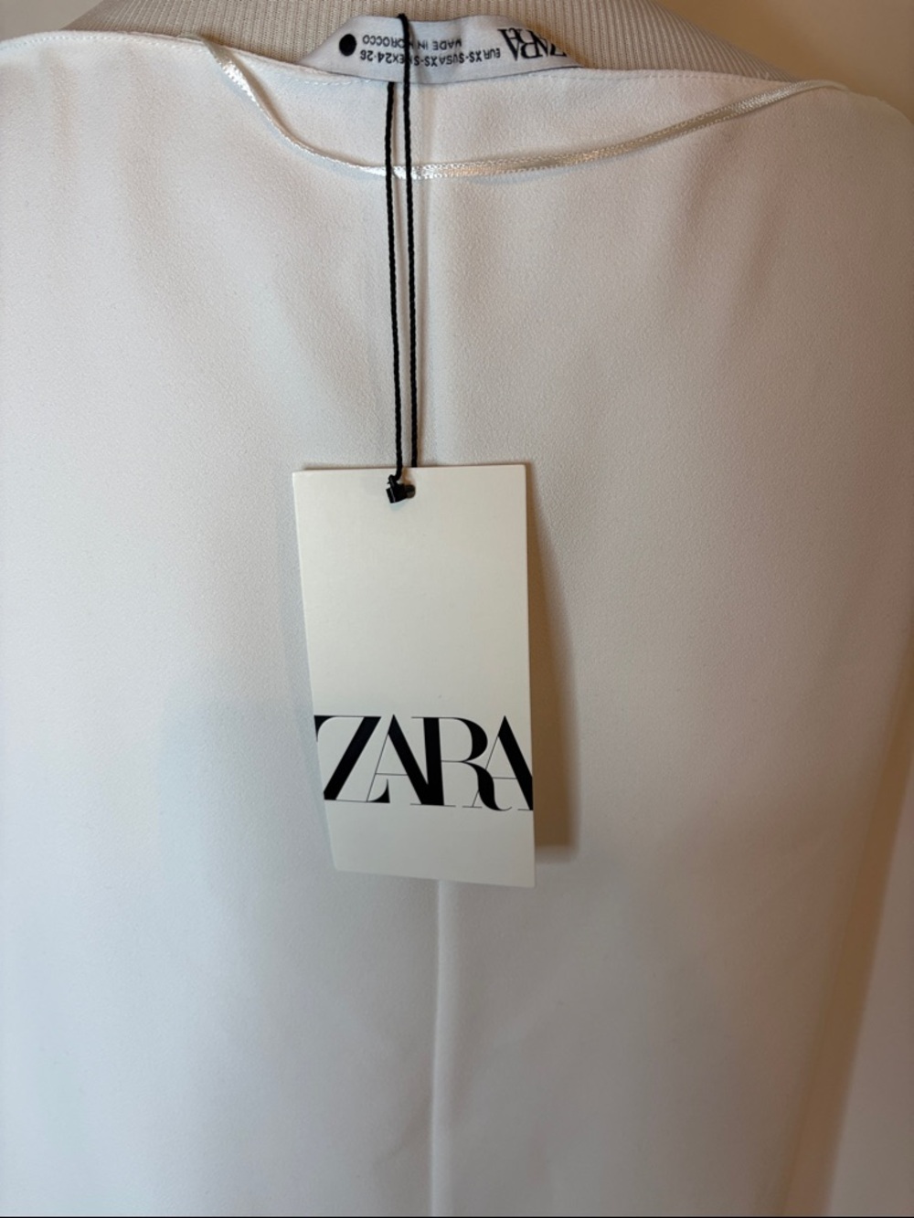 NWT Zara White Draped High-Low Tunic Caftan - Picture 6 of 7